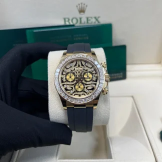 【Super Clone】Rolex Daytona Yellow Gold "Eye of the Tiger" /Oysterflex 116588TBR