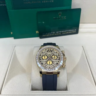 【Super Clone】Rolex Daytona Yellow Gold "Eye of the Tiger" /Oysterflex 116588TBR