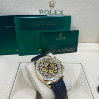 【Super Clone】Rolex Daytona Yellow Gold "Eye of the Tiger" /Oysterflex 116588TBR