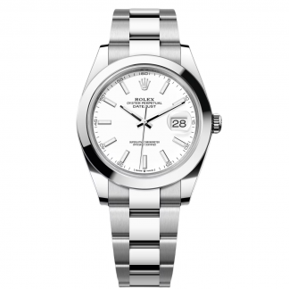 【Super Clone】RLX  Datejust 41mm 126300 White Index Oyster Stainless Steel Watch