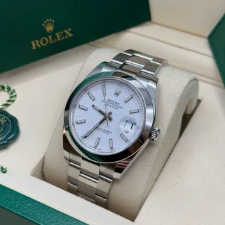 【Super Clone】RLX  Datejust 41mm 126300 White Index Oyster Stainless Steel Watch