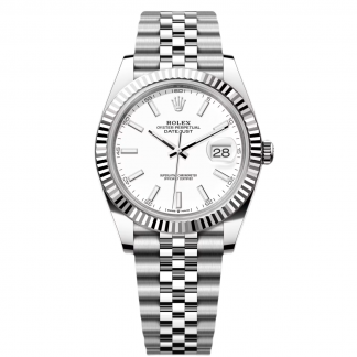 【Super Clone】RLX  Datejust 41mm  White Index Oyster Stainless Steel Men’s Watch - 126334