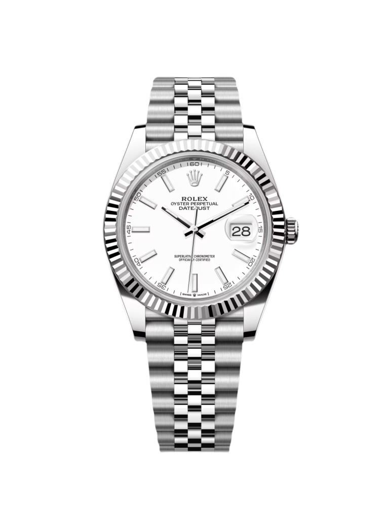 【Super Clone】RLX  Datejust 41mm  White Index Oyster Stainless Steel Men’s Watch - 126334