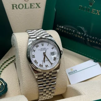 【Super Clone】RLX  Datejust 41mm 126334 White Roman Oyster Stainless Steel Mens Watch