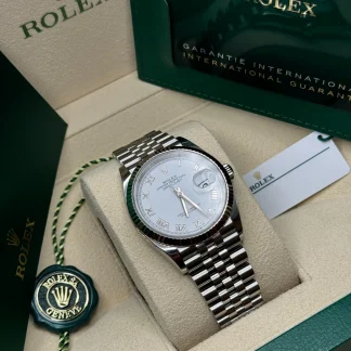 【Super Clone】RLX  Datejust 41mm 126334 White Roman Oyster Stainless Steel Mens Watch