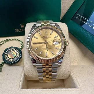 【Super Clone】RLX  Datejust 41mm 126333 Champagne Index Jubilee Steel and Yellow Gold Mens Watch