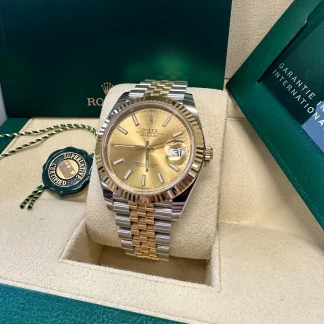 【Super Clone】RLX  Datejust 41mm 126333 Champagne Index Jubilee Steel and Yellow Gold Mens Watch