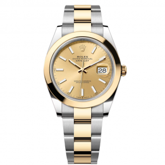 【Super Clone】RLX Datejust 41mm 126303 Champagne Index Oyster Steel and Yellow Gold Mens Watch