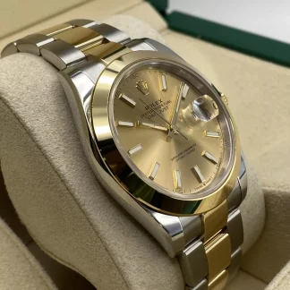 【Super Clone】RLX Datejust 41mm 126303 Champagne Index Oyster Steel and Yellow Gold Mens Watch