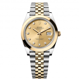 【Super Clone】RLX Datejust 41mm 126303 Champagne Diamond Jubilee Steel and Yellow Gold Mens Watch
