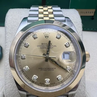 【Super Clone】RLX Datejust 41mm 126303 Champagne Diamond Jubilee Steel and Yellow Gold Mens Watch