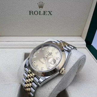 【Super Clone】RLX Datejust 41mm 126303 Champagne Diamond Jubilee Steel and Yellow Gold Mens Watch