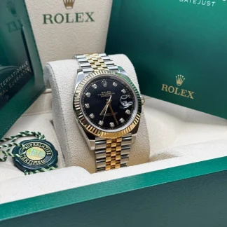 【Super Clone】RLX  Datejust 41mm 126333 Black Diamond Jubilee Steel and Yellow Gold Men’s Watch