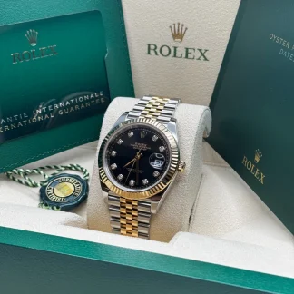 【Super Clone】RLX  Datejust 41mm 126333 Black Diamond Jubilee Steel and Yellow Gold Men’s Watch