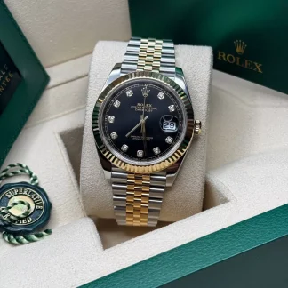 【Super Clone】RLX  Datejust 41mm 126333 Black Diamond Jubilee Steel and Yellow Gold Men’s Watch