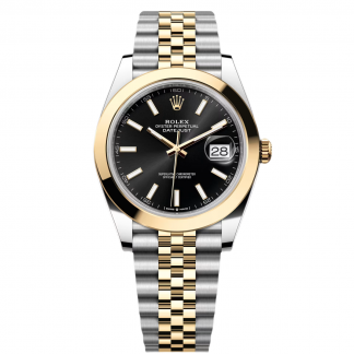 【Super Clone】RLX Datejust 41mm 126303 Black Index Jubilee 41mm Steel and Yellow Gold Mens Watch