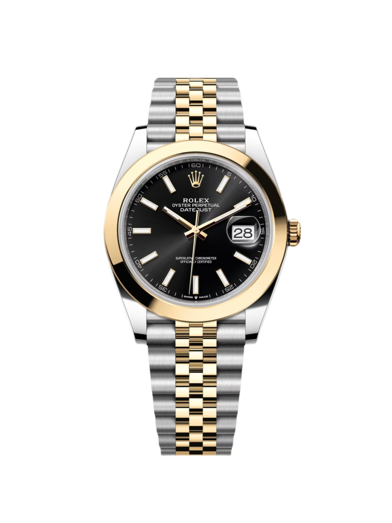 【Super Clone】RLX Datejust 41mm 126303 Black Index Jubilee 41mm Steel and Yellow Gold Mens Watch