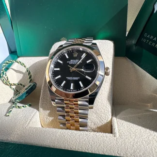 【Super Clone】RLX Datejust 41mm 126303 Black Index Jubilee 41mm Steel and Yellow Gold Mens Watch