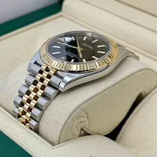 【Super Clone】RLX  Datejust 41mm Two-Tone Yellow Gold Fluted Bezel Black Index Dial Jubilee - 126333-0014