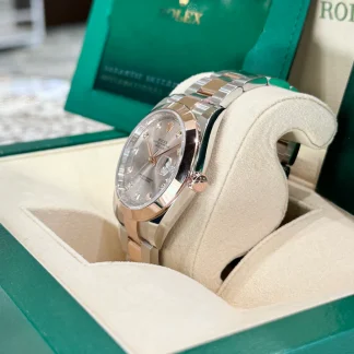 【Super Clone】RLX Datejust 41mm 126301 Sundust Index Oyster Steel and Everose Gold Watch