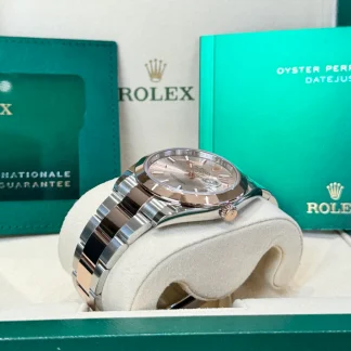 【Super Clone】RLX Datejust 41mm 126301 Sundust Index Oyster Steel and Everose Gold Watch
