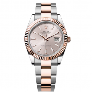 【Super Clone】RLX Datejust 41mm 126331 Sundust Index Oyster Steel and Everose Gold Watch