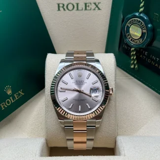 【Super Clone】RLX Datejust 41mm 126331 Sundust Index Oyster Steel and Everose Gold Watch