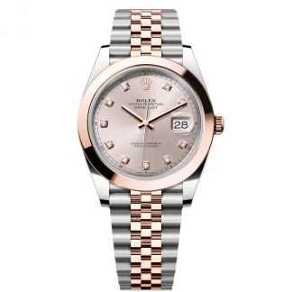 【Super Clone】RLX Datejust 41mm 126301 Sundust Diamond Jubilee Steel and Everose Gold Watch