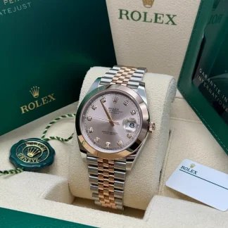 【Super Clone】RLX Datejust 41mm 126301 Sundust Diamond Jubilee Steel and Everose Gold Watch