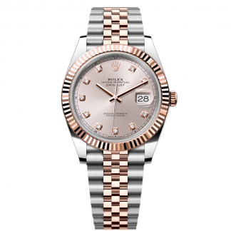【Super Clone】RLX Datejust 41mm 126331 Sundust Diamond Jubilee Steel and Everose Gold Watch