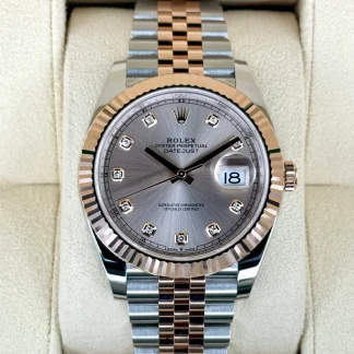 【Super Clone】RLX Datejust 41mm 126331 Sundust Diamond Jubilee Steel and Everose Gold Watch