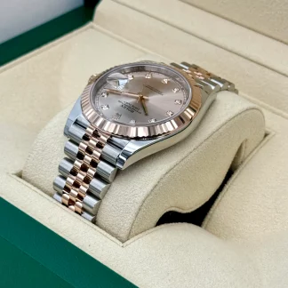 【Super Clone】RLX Datejust 41mm 126331 Sundust Diamond Jubilee Steel and Everose Gold Watch