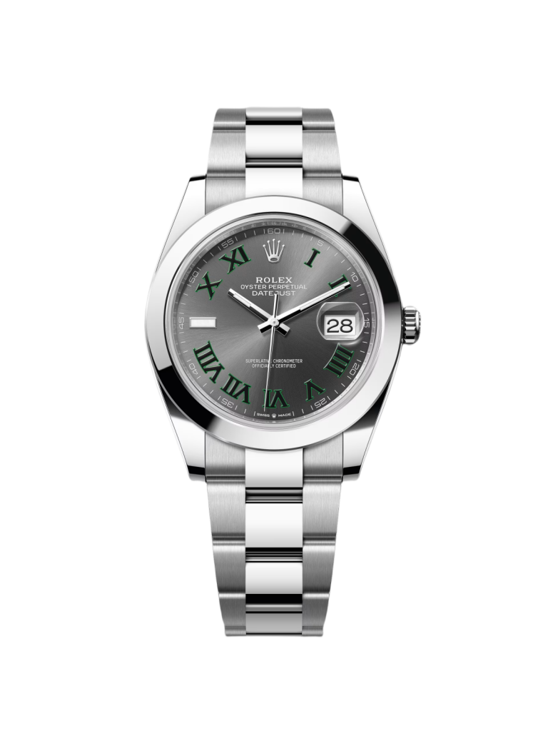【Super Clone】RLX Datejust 41mm 126300 Slate Roman Oyster Stainless Steel Watch