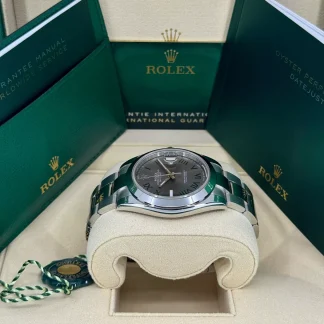【Super Clone】RLX Datejust 41mm 126300 Slate Roman Oyster Stainless Steel Watch