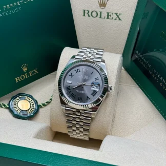 【Super Clone】RLX  Datejust 41mm 126334 Slate Roman Jubilee Stainless Steel Mens Watch