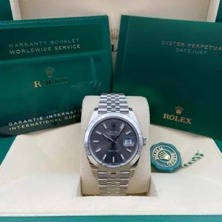 【Super Clone】RLX Datejust 41mm 126300 Slate Index Jubilee Stainless Steel Watch