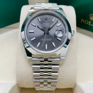 【Super Clone】RLX Datejust 41mm 126300 Slate Index Jubilee Stainless Steel Watch