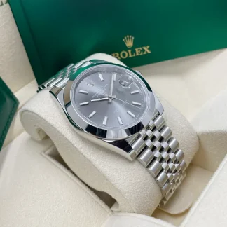 【Super Clone】RLX Datejust 41mm 126300 Slate Index Jubilee Stainless Steel Watch