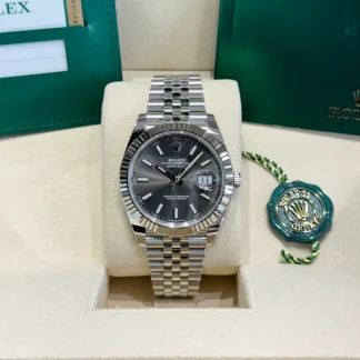 【Super Clone】RLX  Datejust 41mm 126334 Dark Rhodium Index Jubilee Stainless Steel