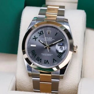 【Super Clone】RLX Datejust 41mm 126303 Slate Roman Oyster Steel and Yellow Gold Mens Watch