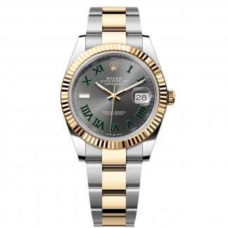 【Super Clone】RLX  Datejust 41mm 126333 Two-Tone Yellow Gold Fluted Bezel Wimbledon Dial Oyster