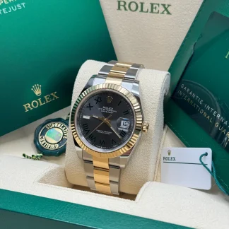 【Super Clone】RLX  Datejust 41mm 126333 Two-Tone Yellow Gold Fluted Bezel Wimbledon Dial Oyster