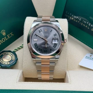【Super Clone】RLX Datejust 41mm 126331 Oyster Band Steel and Everose Gold Men’s Watch