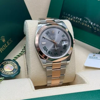 【Super Clone】RLX Datejust 41mm 126331 Oyster Band Steel and Everose Gold Men’s Watch