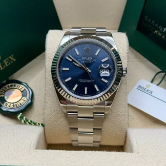 【Super Clone】RLX  Datejust 41mm 126334 Blue Index Oyster Stainless Steel Men’s Watch