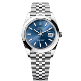 【Super Clone】RLX Datejust 41mm 126300 Blue Index Jubilee Stainless Steel Men’s Watch