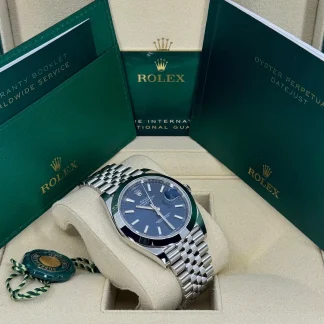 【Super Clone】RLX Datejust 41mm 126300 Blue Index Jubilee Stainless Steel Men’s Watch