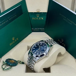 【Super Clone】RLX Datejust 41mm 126300 Blue Index Jubilee Stainless Steel Men’s Watch