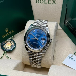 【Super Clone】RLX  Datejust 41mm 126334 Blue Roman Oyster Stainless Steel Men’s Watch