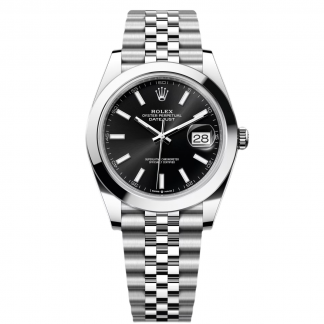 【Super Clone】RLX Datejust 41mm 126300 Black Index Oyster 41mm Stainless Steel Watch